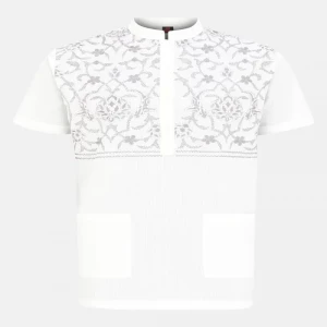 White Embroidered Cotton Fatua